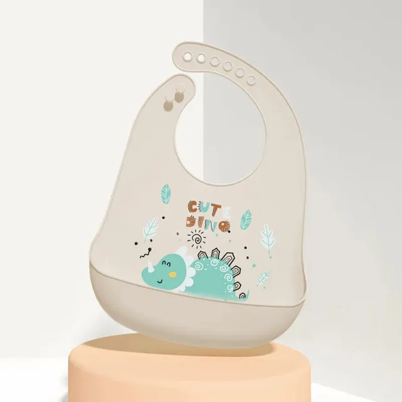 Silicone Babi Bib Waterproof Saliva Dripping Banana Bibs Cartoon Newborn Feeding Soft Edible Aprons Baby Adjustable Burp Scarf