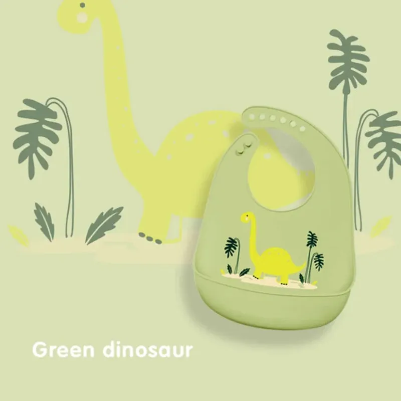 Silicone Babi Bib Waterproof Saliva Dripping Banana Bibs Cartoon Newborn Feeding Soft Edible Aprons Baby Adjustable Burp Scarf