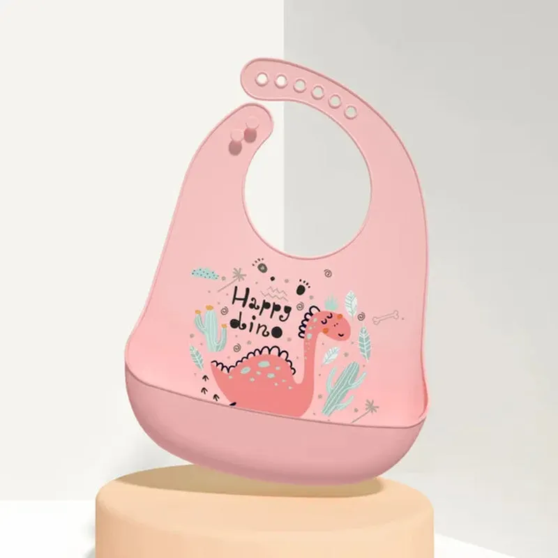 Silicone Babi Bib Waterproof Saliva Dripping Banana Bibs Cartoon Newborn Feeding Soft Edible Aprons Baby Adjustable Burp Scarf