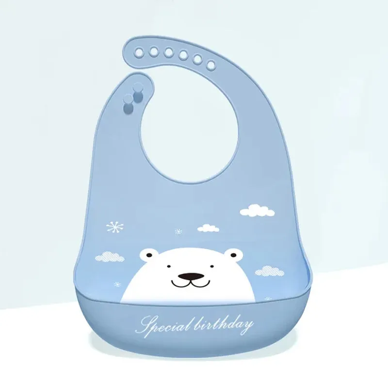 Silicone Babi Bib Waterproof Saliva Dripping Banana Bibs Cartoon Newborn Feeding Soft Edible Aprons Baby Adjustable Burp Scarf