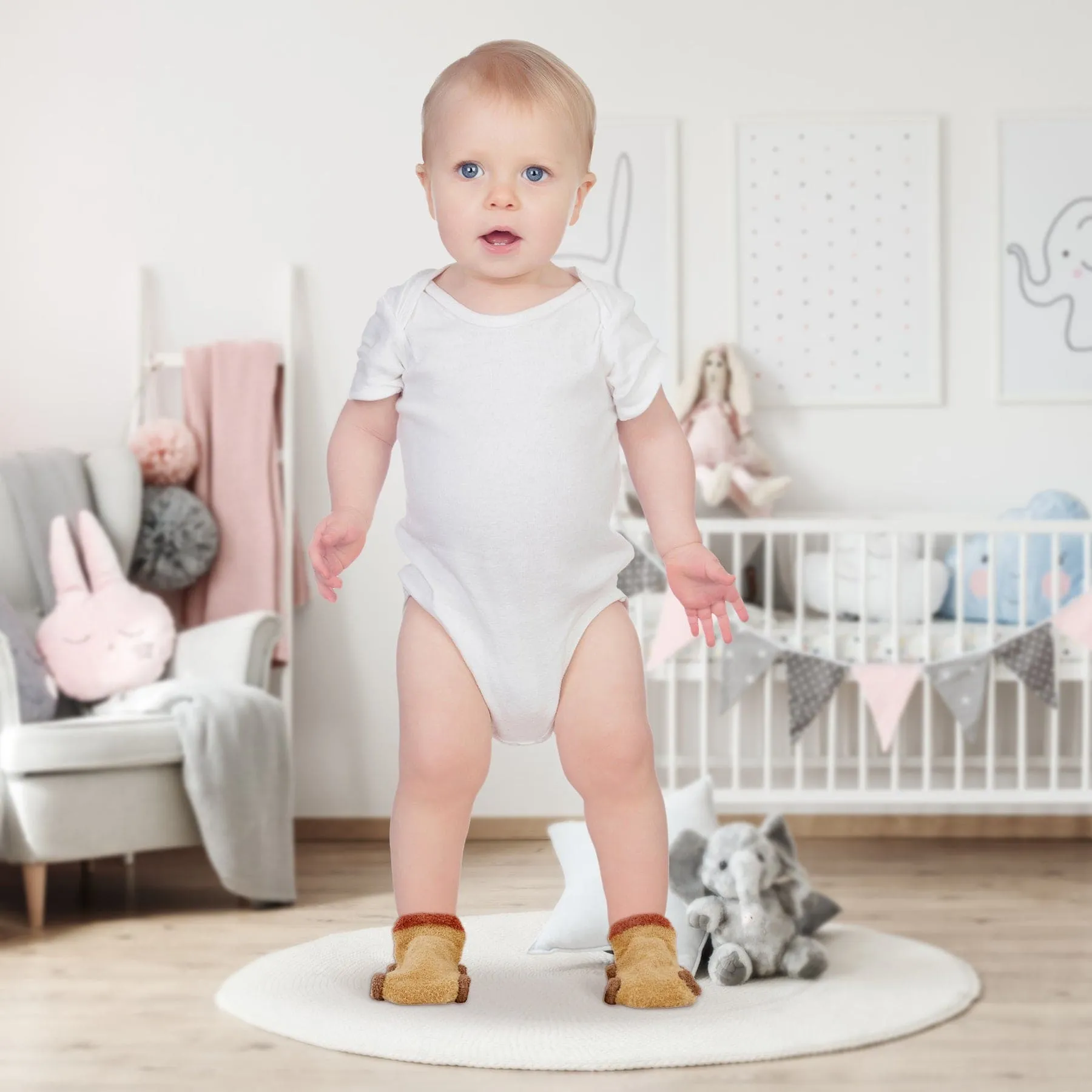 Socks On Wheels Grey And Beige 2 Pk