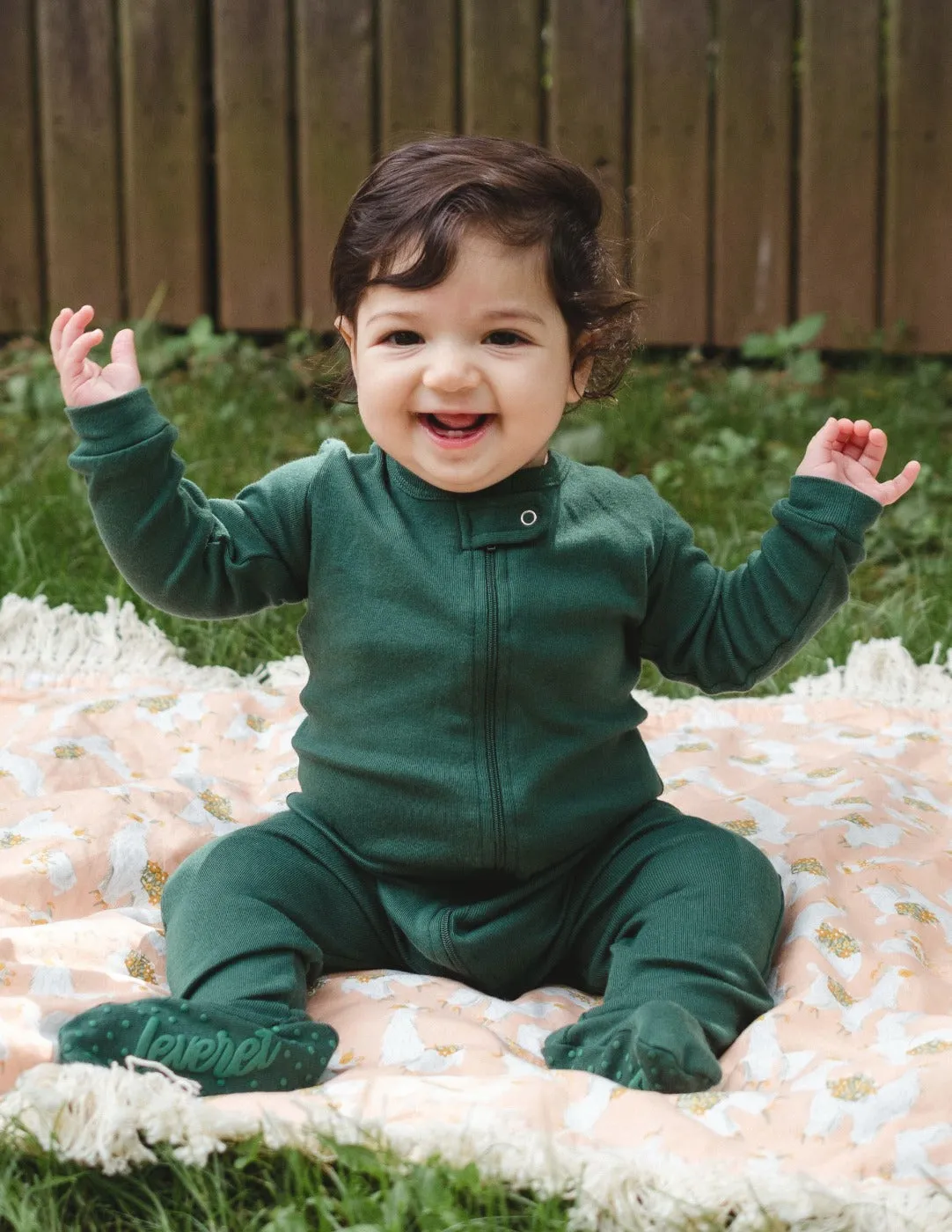 Solid Color Boho Footed Pajamas