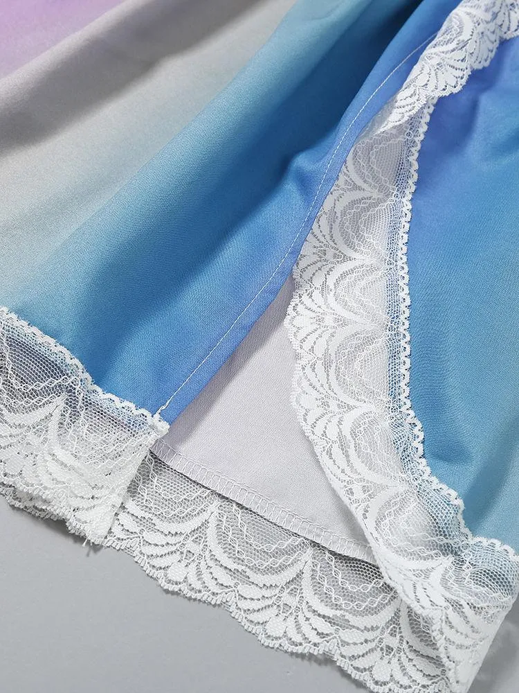 Stylish Infant Little Girl Clothes White Off Shoulder Top  Lace Colorful Skirt Headband Outfits