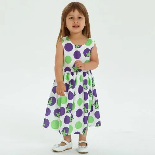 Summer Baby Girls Printed Belt Sleeveless Princess