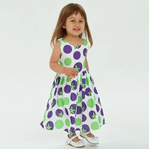 Summer Baby Girls Printed Belt Sleeveless Princess