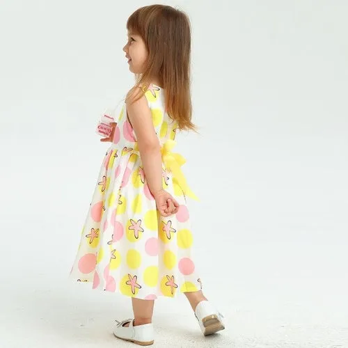 Summer Baby Girls Printed Belt Sleeveless Princess