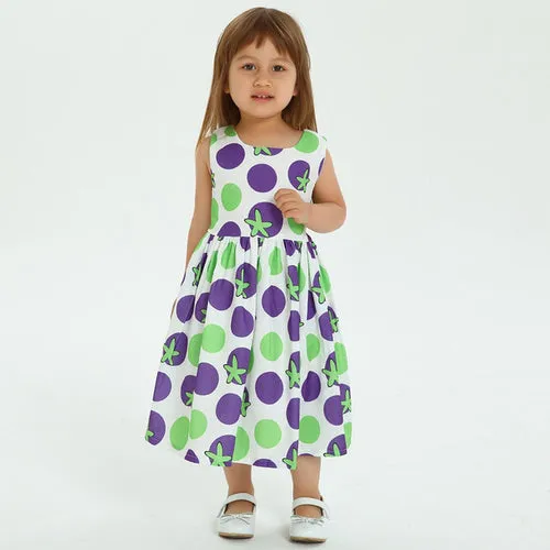 Summer Baby Girls Printed Belt Sleeveless Princess