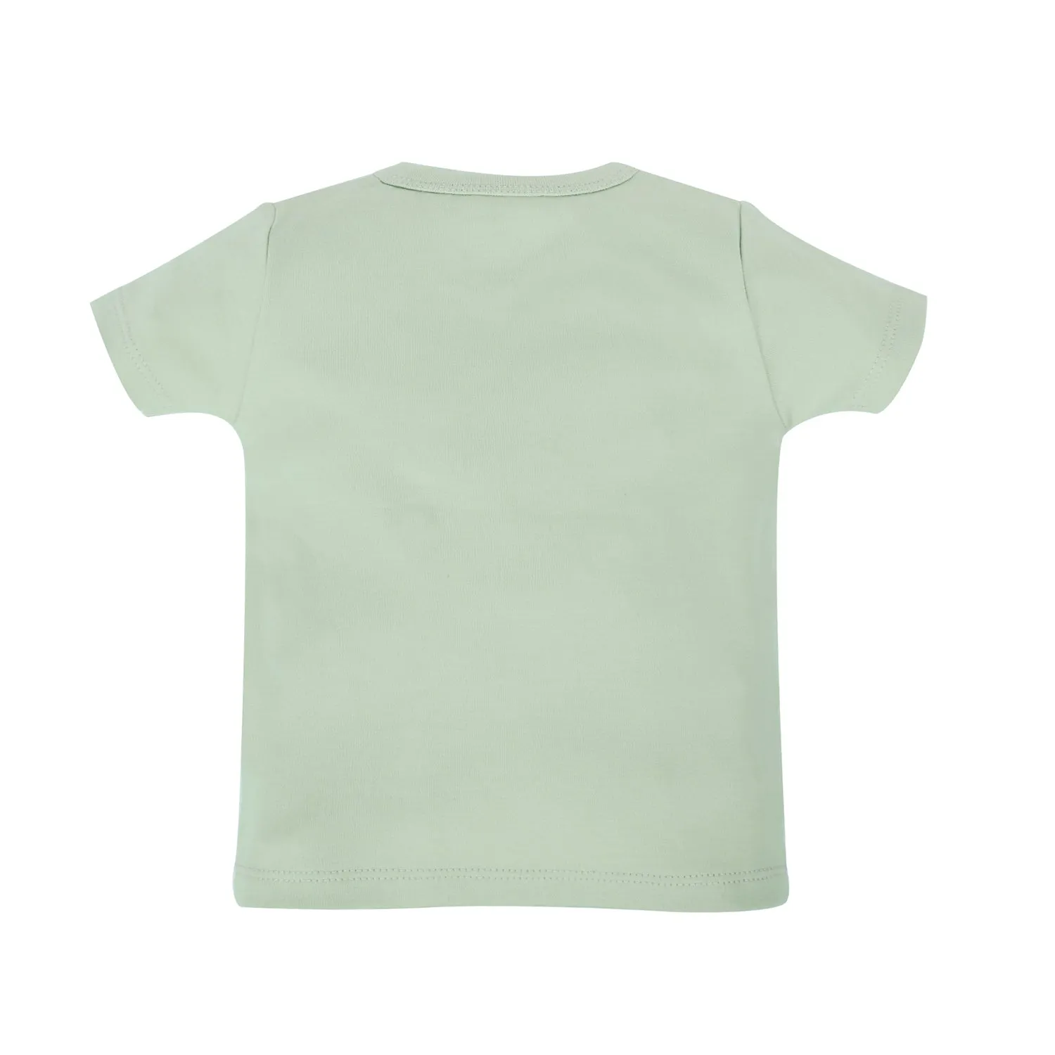 T-Shirt Half Sleeves Boys White Apples / Sage Green -2Pc Pack
