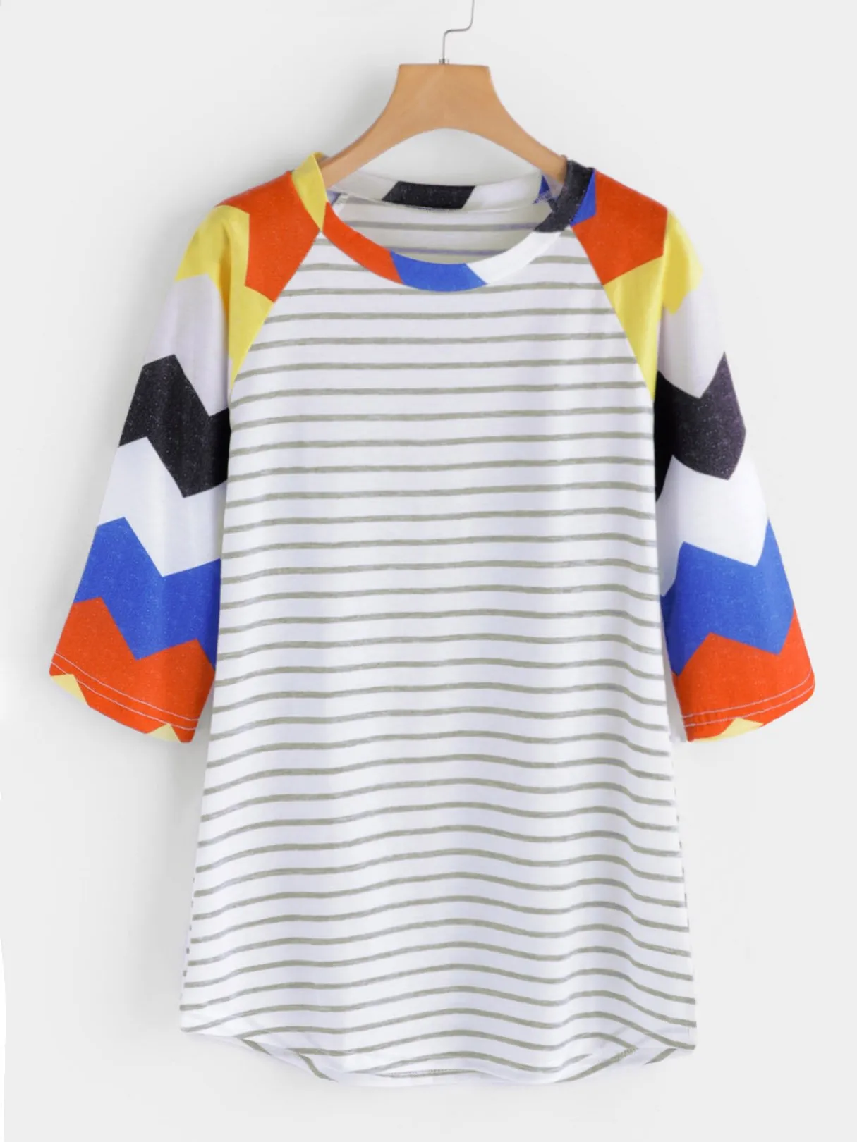 Wholesale Round Neck Half Sleeve Stripe T-Shirts