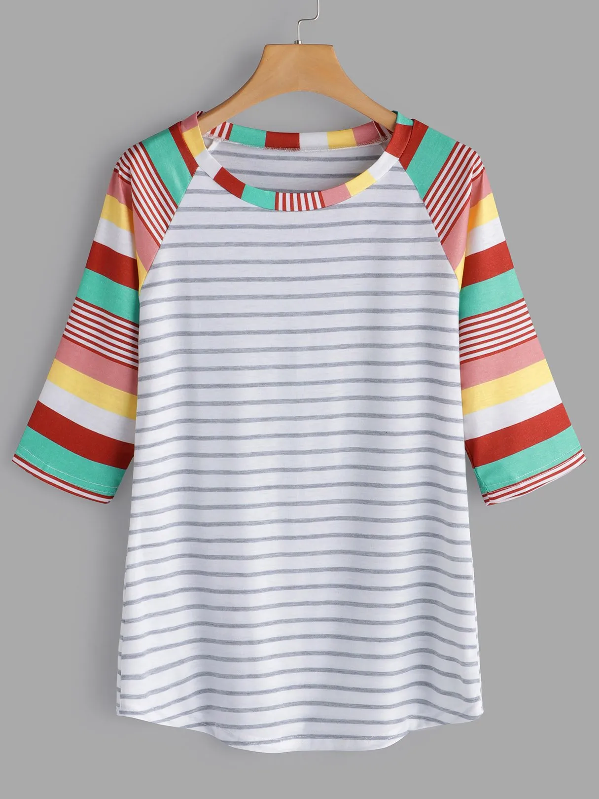 Wholesale Round Neck Half Sleeve Stripe T-Shirts