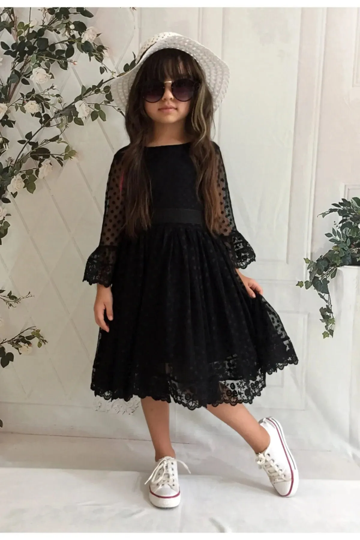 With Hat Gift,Guipure, Princess Model Girl Dress,Birthday Baby Girl Dress ,Wedding Dress,Baby Girl Princess Dress,Tulle AND Lace  Girl Dress 1