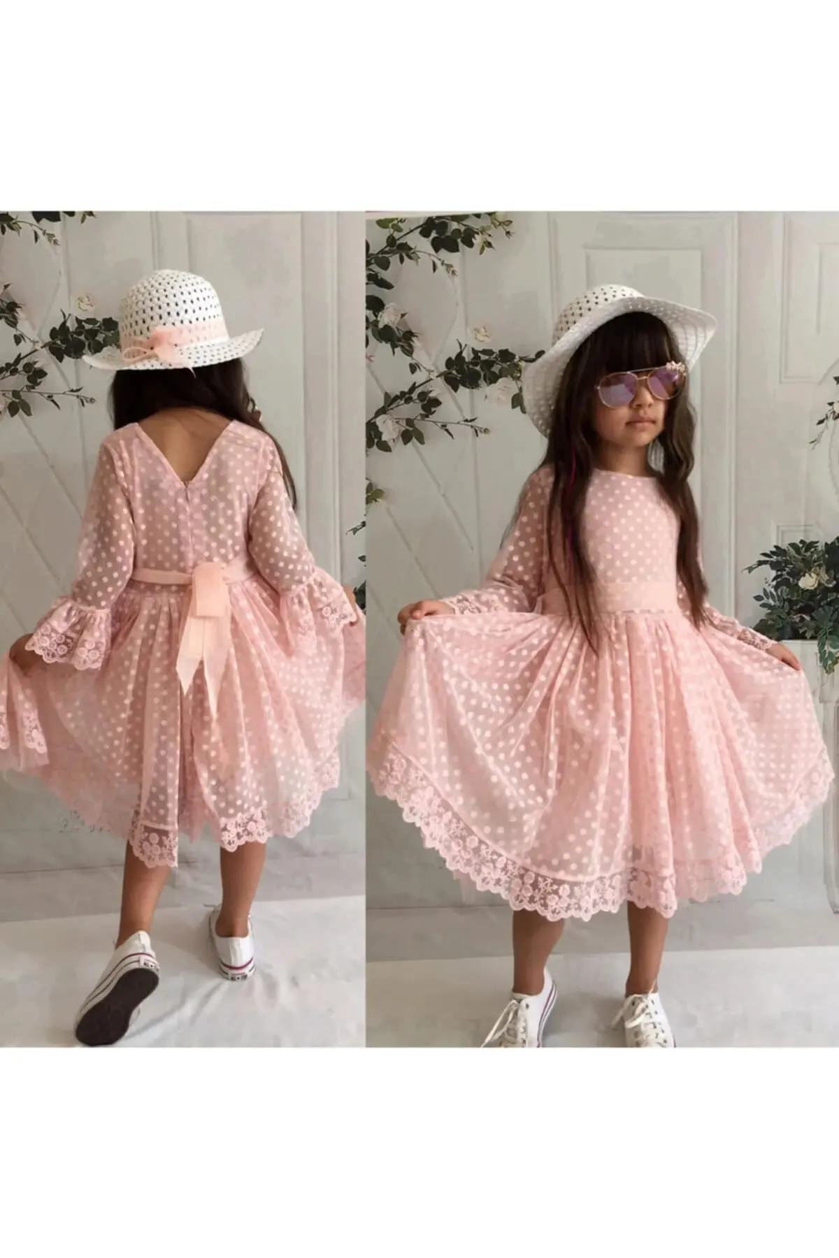 With Hat Gift,Guipure, Princess Model Girl Dress,Birthday Baby Girl Dress ,Wedding Dress,Baby Girl Princess Dress,Tulle AND Lace  Girl Dress 1