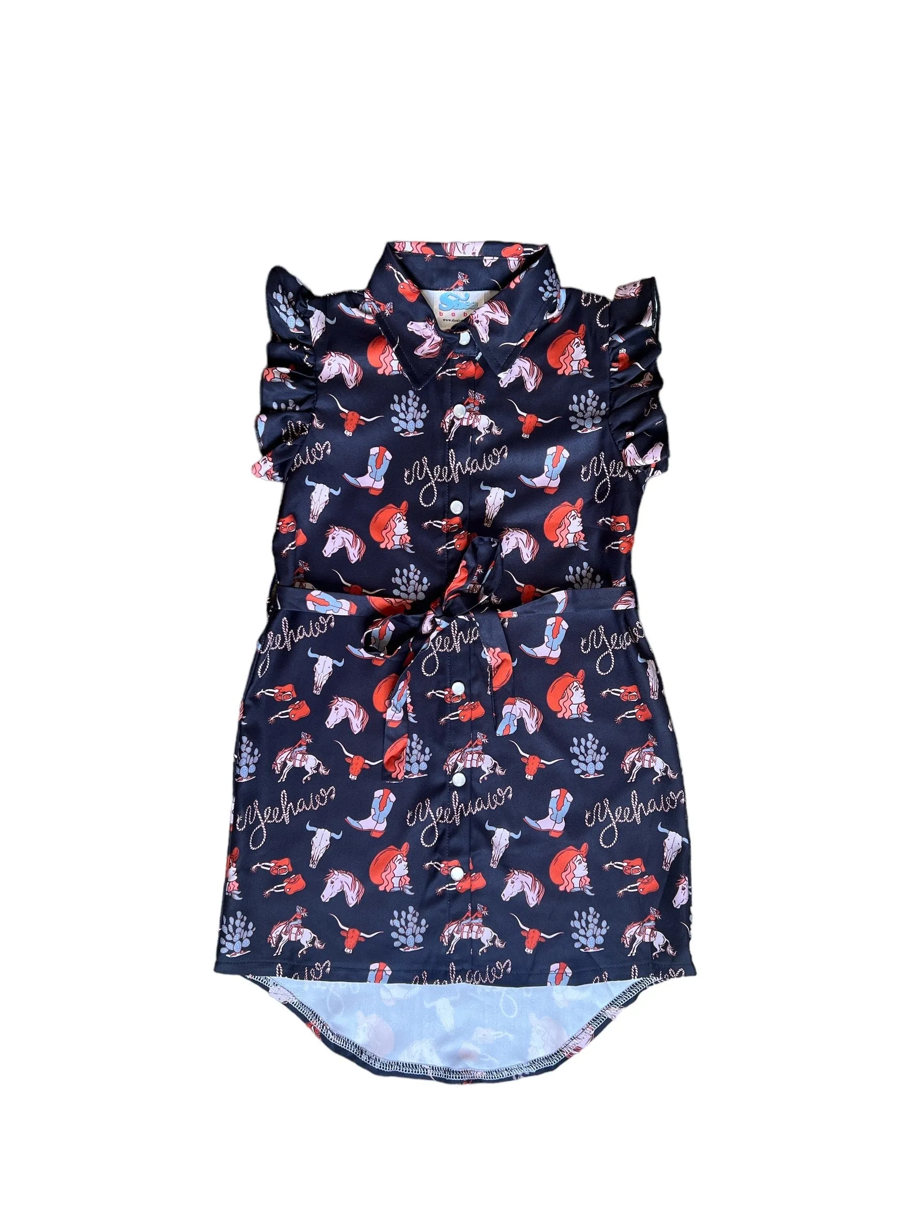 Yeehaw SS Pearl Snap Dress Toddler (2T-5T)